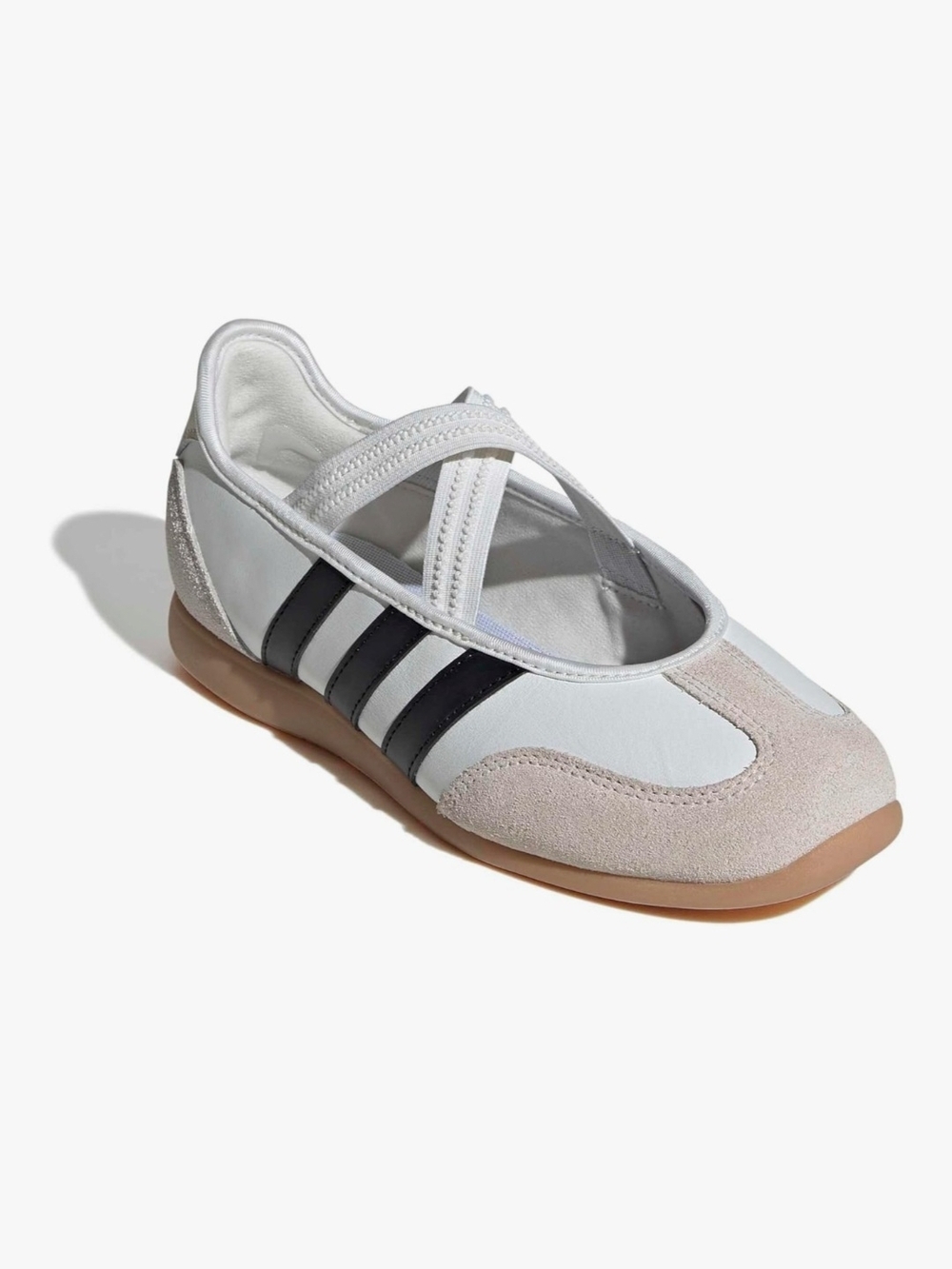 adidas White, Black & Beige Mary Jane Sneaker Gum Bottom 7.5